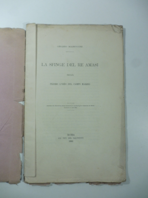 La Sfinge del Re Amasi trovata presso l'iseo del Campo Marzio